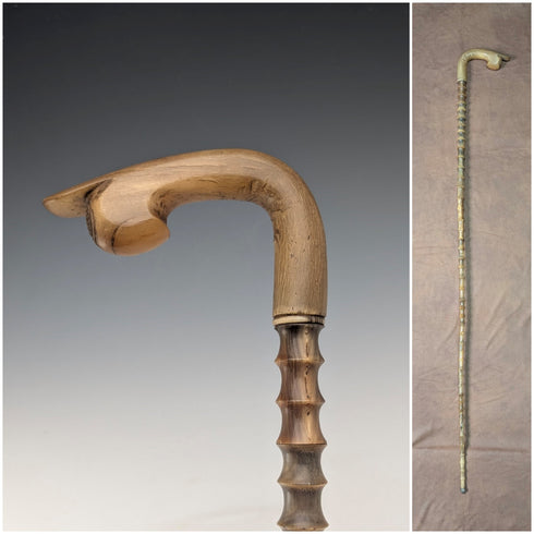 British vintage horn shaft horn handle walking stick 94cm